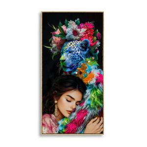 Peinture sur toile laquée avec cadre 52x4x102 cm