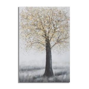 Peinture sur toile multicolore arbre 80x3,8x120 cm