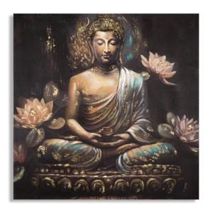 Peinture sur toile multicolore Bouddha 100x3x100 cm