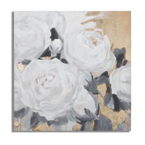 Peinture sur toile multicolore fleurs 90x3,7x90  cm