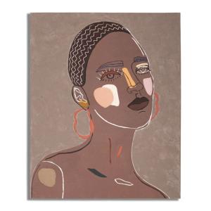 Peinture sur toile visage multicolore 80x2,8x100  cm