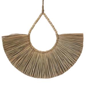 Pendentif mural décoratif en fibres naturelles 65 x 50 cm