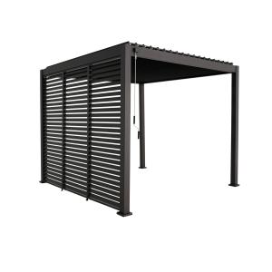 Pergola aluminium 3x3 m v2 3 persiennes anthracite