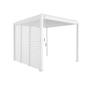 Pergola aluminium 3x3 m v2 3 persiennes blanc