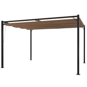 Pergola autoportante 3 x 4m avec toile en polyester taupe