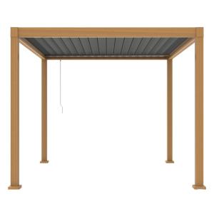 Pergola bioclimatique 3x3m  effet bois