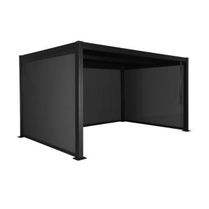 Pergola bioclimatique 4x3m, 2 stores 3m, 1 store 4m noir