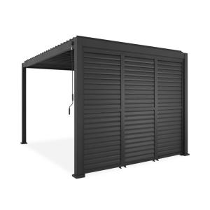 Pergola bioclimatique 4x3m anthracite   3 persiennes 100cm…