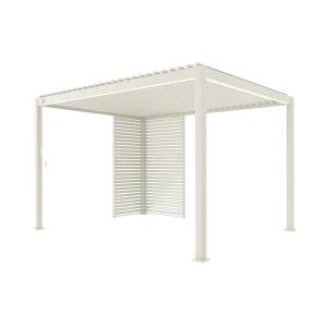 Pergola bioclimatique 4x3m beige   persienne 100cm et 130cm