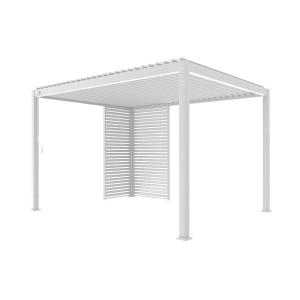 Pergola bioclimatique 4x3m blanc   persienne 100cm et 130cm