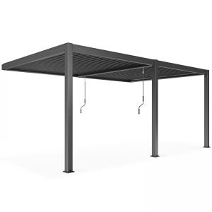 Pergola bioclimatique adossée Aluminium 6 x 3 x 2.5 m