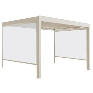 Pergola bioclimatique adossée motorisée 3x4 m et 2 stores c…
