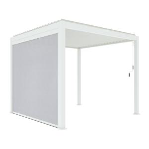 Pergola bioclimatique aluminium 3x3m, store 3m blanc