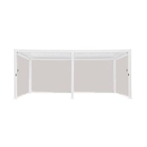 Pergola bioclimatique aluminium 3x6m 4 stores 3m blanc