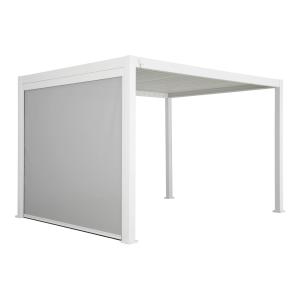 Pergola bioclimatique aluminium 4x3m, store 3m blanc