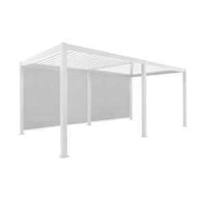 Pergola bioclimatique aluminium 6x3m, 2 stores 3m blanc