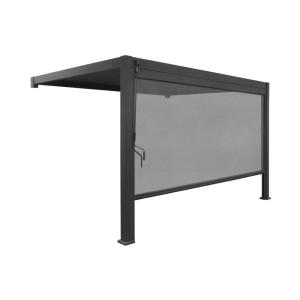 Pergola bioclimatique aluminium adossée 4x3m   1 store 4m a…