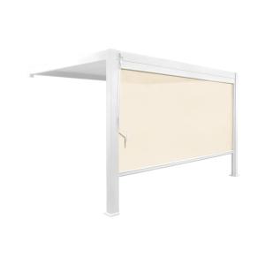 Pergola bioclimatique aluminium adossée 4x3m   1 store 4m b…