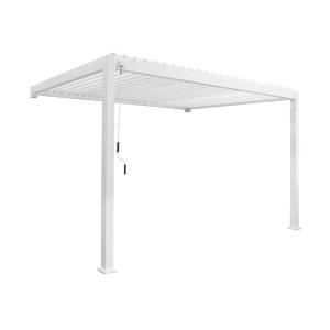 Pergola bioclimatique aluminium blanc adossée 4x3m triomphe