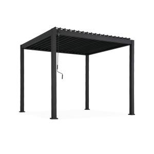 Pergola bioclimatique aluminium et acier 3x3m anthracite