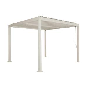 Pergola bioclimatique aluminium et acier 3x3m beige