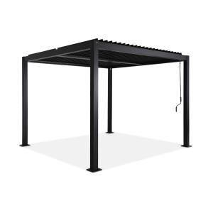 Pergola bioclimatique aluminium et acier 3x3m noir