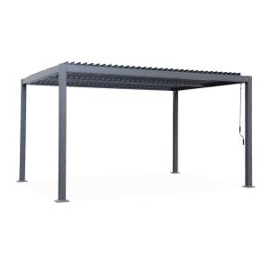 Pergola bioclimatique aluminium et acier 4x3m anthracite