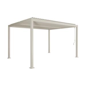 Pergola bioclimatique aluminium et acier 4x3m beige
