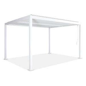 Pergola bioclimatique aluminium et acier 4x3m blanc