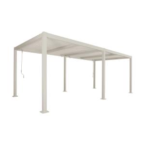 Pergola bioclimatique aluminium et acier 6x3m beige