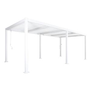 Pergola bioclimatique aluminium et acier 6x3m blanc