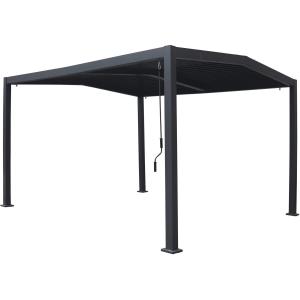 Pergola bioclimatique aluminium gris 338 x 392 x 242 cm