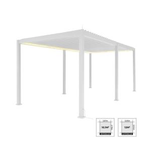 Pergola bioclimatique aluminium motorisée 6x3m led blanc