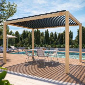 Pergola bioclimatique autoportée 3 x 4 m en aluminium effet…