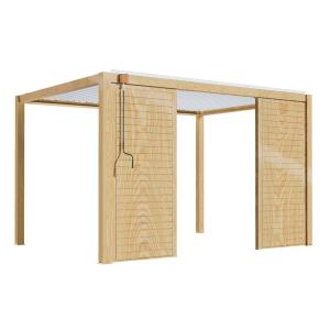 Pergola bioclimatique autoportée 3 x 4m effet bois blanc et…