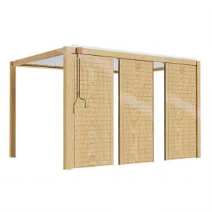 Pergola bioclimatique autoportée 3 x 4m effet bois blanc et…