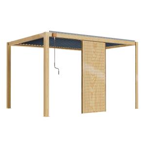 Pergola bioclimatique autoportée 3x4m en bois avec 1 claust…