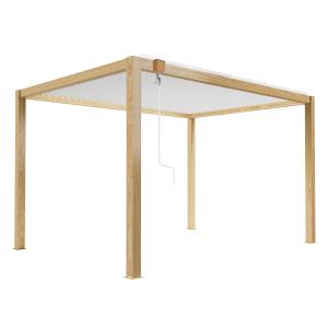 Pergola bioclimatique autoportée en bois blanc 3x4 m   1 st…