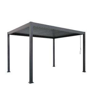 Pergola bioclimatique en aluminium 4x3m - Gris anthracite