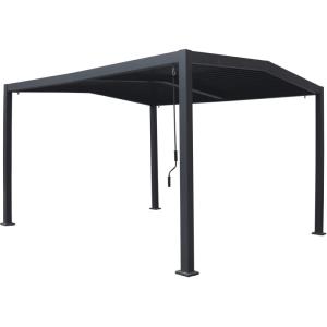 Pergola bioclimatique en aluminium gris 338 x 392 x 242 cm