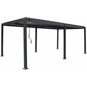Pergola bioclimatique en aluminium gris 588 x 299 x 220 cm