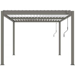 Pergola bioclimatique en aluminium taupe 300 x 400 x 220 cm