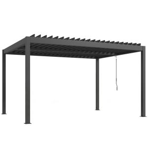 Pergola bioclimatique lames orientables aluminium gris fonc…