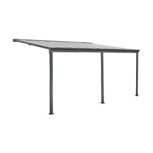 Pergola, carport adossé 3x5m anthracite en aluminium et pol…