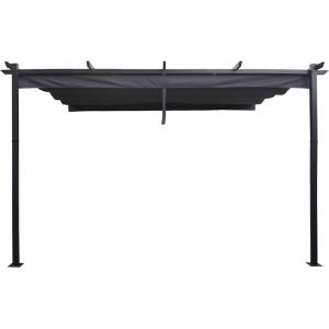 Pergola en aluminium gris 395 x 289 x 231 cm