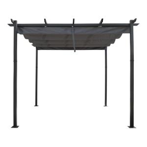 Pergola en aluminium gris 395 x 295 x 231 cm