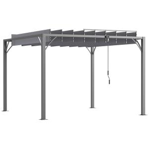 Pergola lames orientables 2,9 x 2,95 m aluminium acier poly…