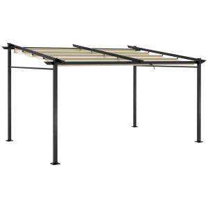 Pergola rétractable 3,97L x 2,95l m aluminium acier polyest…