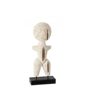 Personnage primitif en bois blanc L14xl6xH40cm