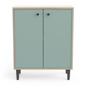 Petit Buffet 2 Portes L61cm - Effet Bois / Vert
